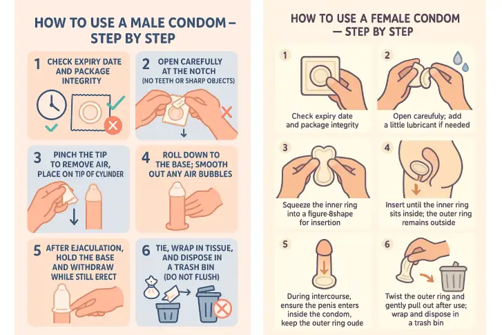 آموزش استفاده از انواع کاندوم زنانه و مردانه | لوکس ایرانا 