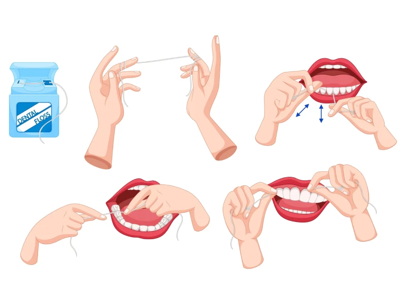 آموزش گام ‌به ‌گام نحوه استفاده از نخ دندان