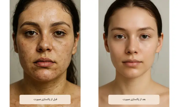 عکس قبل و بعد پاکسازی صورت | لوکسیرانا