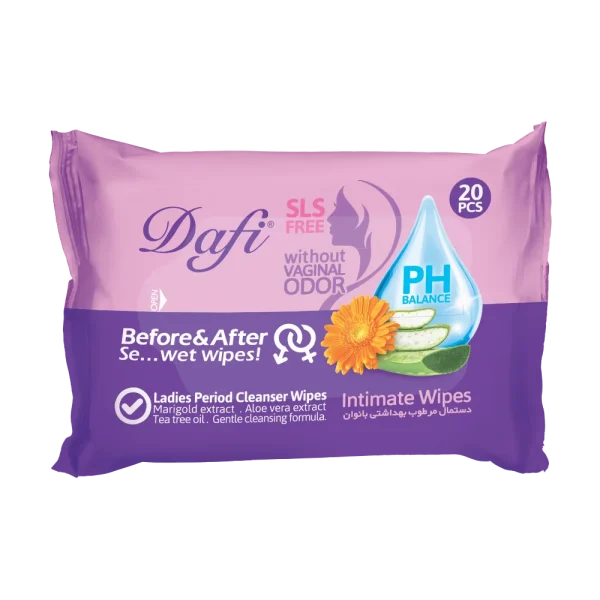 دستمال مرطوب بهداشتی دافی مدل لیدیز - بسته 20 عددی - Image 1