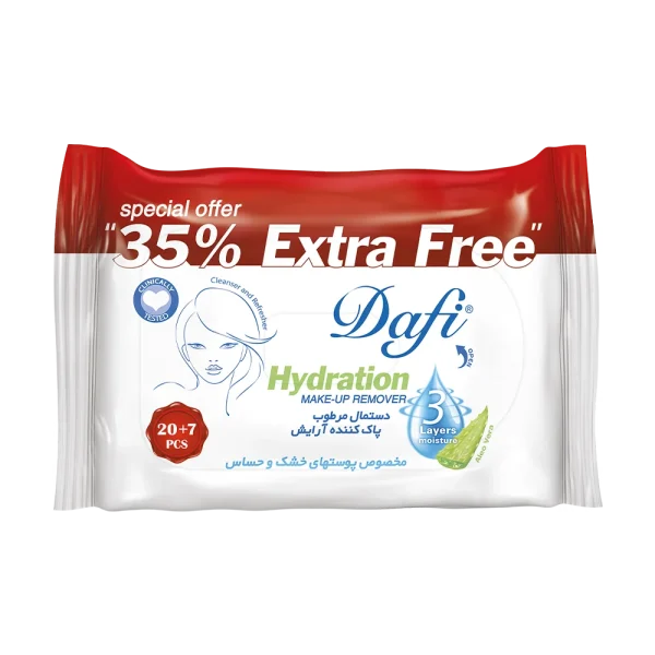 دستمال مرطوب پاک کننده آرایش دافی مدل اکسترا - بسته 27 عددی - Image 1
