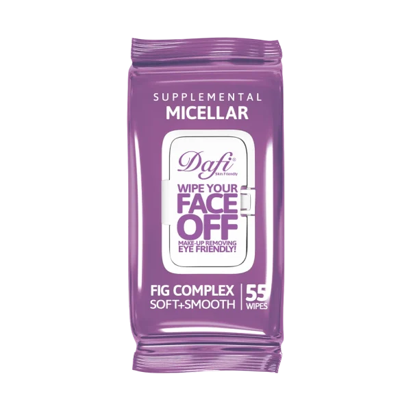 فیس آف بنفش دستمال مرطوب پاک کننده آرایش درب دار دافی مدل میسلار بسته 55 عددی - Image 1