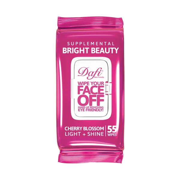 دستمال مرطوب پاک کننده آرایش درب دار دافی مدل شکوفه گیلاس ژاپنی بسته 55 عددی - Image 1