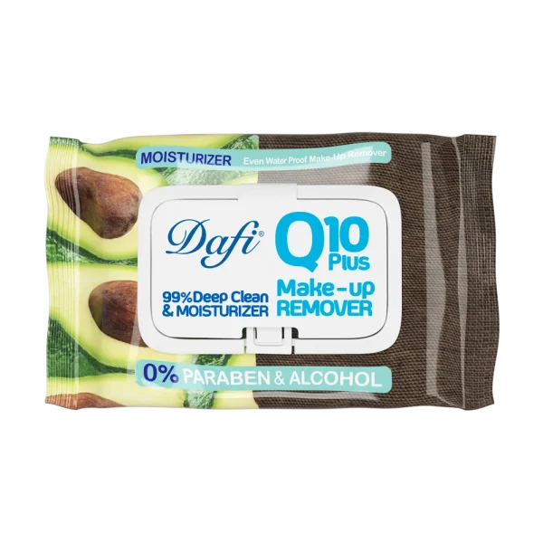 دستمال مرطوب پاک کننده آرایش دافی مدل Q10 طرح میوه آووکادو بسته 50 عددی - Image 1