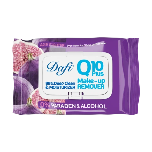 کیوتن انجیر دستمال مرطوب پاک کننده آرایش دافی مدل Q10 طرح میوه انجیر بسته 50 عددی - Image 1