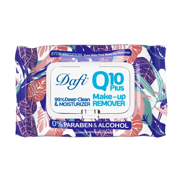 کیوتن گلی 1 دستمال مرطوب پاک کننده آرایش دافی مدل Q10 طرح گل 3 50 عددی - Image 1