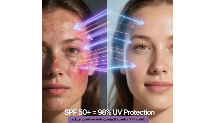 بهترین ضد آفتاب با SPF مناسب + راهنمای کامل انتخاب SPF 50، SPF 60 و بالاتر | مجله لوکسیرانا