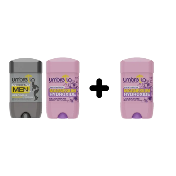 پک دئودورانت استیکی زنانه و مردانه آمبرلا (2+1 هدیه) پک دئودورانت استیکی زنانه و مردانه آمبرلا (2+1 هدیه) - Image 1