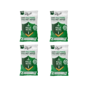 پک دستمال مرطوب پاک کننده آنتی باکتریال سبز 4 بسته 12 برگی دافی